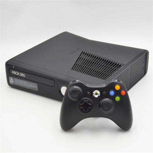 XBOX 360 Slim Konsol - Sort 250GB - SNR 128015414009 (B Grade) (Genbrug)